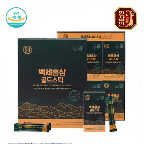 [농협한삼인] 백세홍삼골드스틱 10ml x 60포 + 쇼핑백