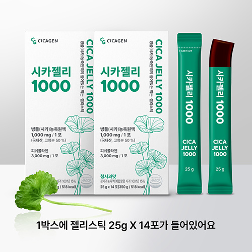 [시카젠] 시카젤리1000 청사과맛 25g x 14포 x 2세트 / 병을 고쳐주는 풀, 항염 및 항산화에 도움