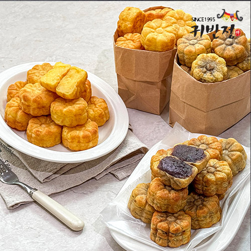 [귀빈정] 리만월 40년전통 속이 꽉찬 명작 국화빵 (팥,슈크림)2팩 택1 / 1팩당 21개
